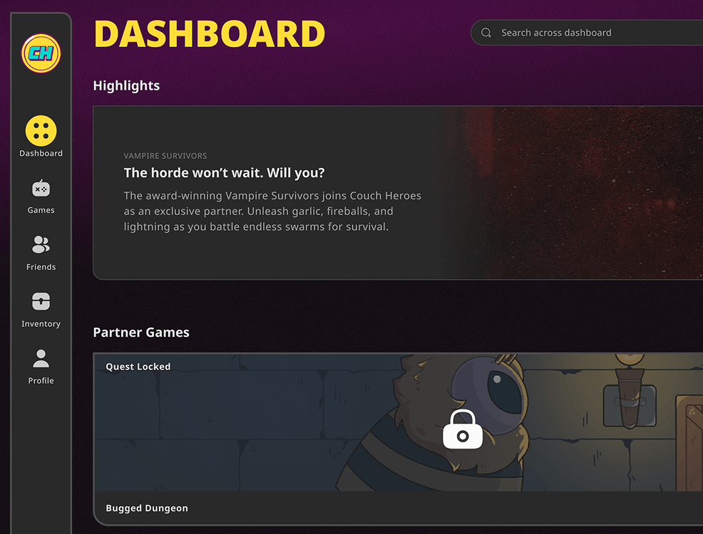 1. Create a Couch Heroes account